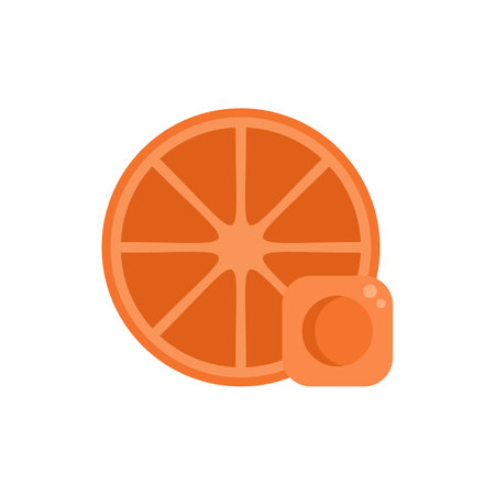 Orange slice with a vitamin c pill supplement icon design, representing health and nutritionのイラスト素材