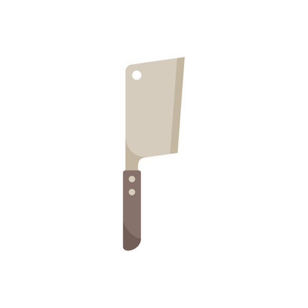 This vector illustration features a large meat cleaver knife, ideal for projects related to cooking, butchering, and food preparationのイラスト素材