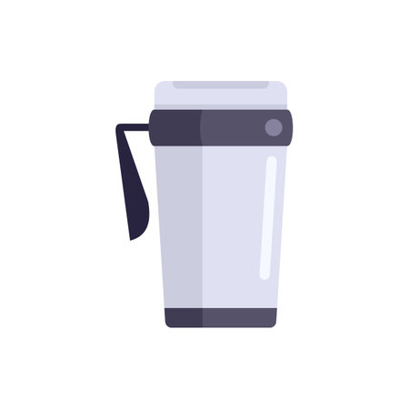 Reusable water bottle keeping your drinks cold or hot for hours, perfect for people on the goのイラスト素材