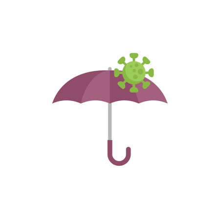 Umbrella is protecting from the coronavirus with a white backgroundのイラスト素材