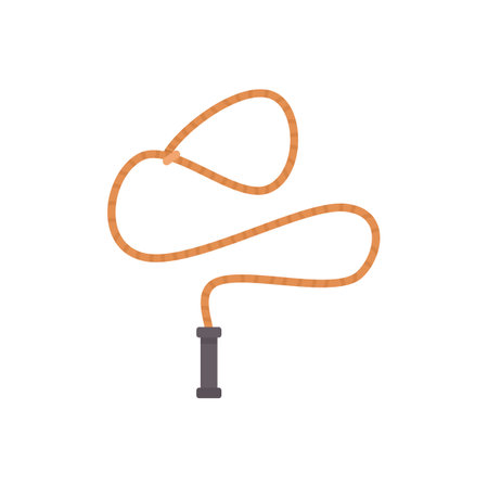 Brown leather jump rope for boxing training isolated on whiteのイラスト素材