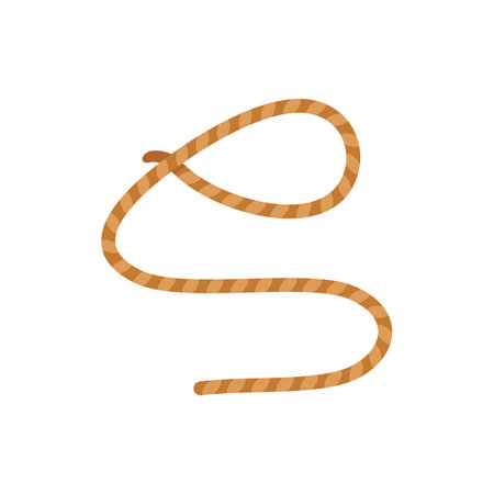 This illustration features a brown braided lasso forming an s shape, evoking imagery of the wild westのイラスト素材