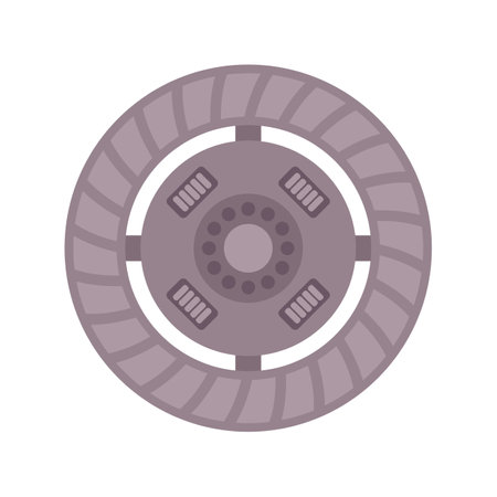 Round clutch plate with friction lining and hub is an important part of manual gearbox systemのイラスト素材