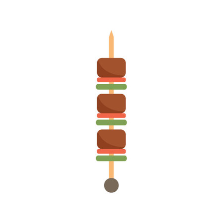This illustration features a skewer with grilled meat and vegetables, representing a delicious and visually appealing culinary experienceのイラスト素材