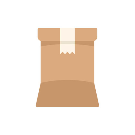 Simple and minimal representation of a cardboard box standing up, suitable for shipping and delivery visual projectsのイラスト素材