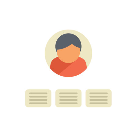 Male avatar is shown above three different menu buttons, making a selectionのイラスト素材