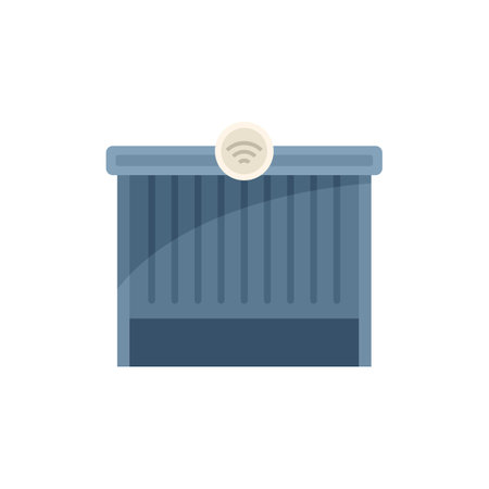 Modern refrigerator container transporting food with wireless connection for temperature controlのイラスト素材