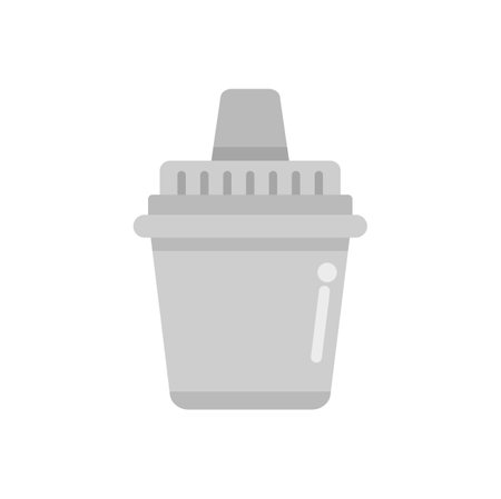 Simple icon of a gray water filter cartridge, representing the concept of water purificationのイラスト素材