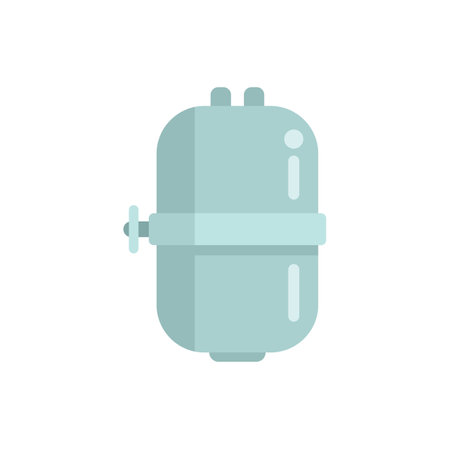 Water heater boiler heating system steel tank icon in flat style on a white backgroundのイラスト素材