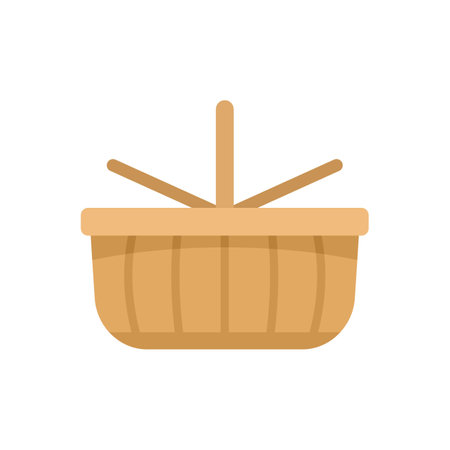 This empty picnic basket is waiting to be filled with delicious food for a romantic lunchのイラスト素材