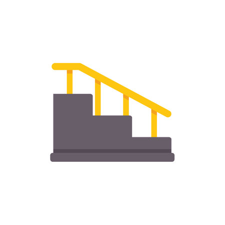 Minimalist flat vector illustration featuring a staircase representing the concept of career progressionのイラスト素材