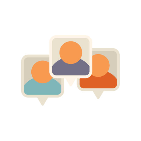 Three chat bubbles are representing people networking and communicating with each otherのイラスト素材