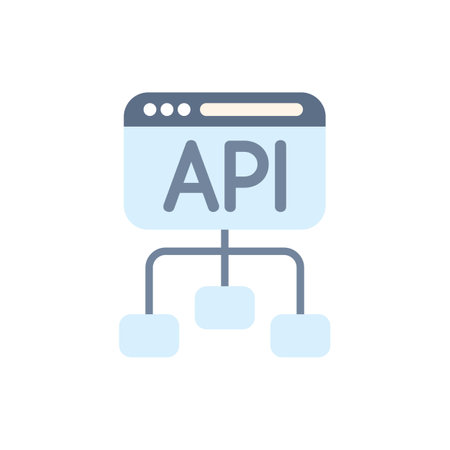Conceptual illustration of an api connecting to multiple devices, perfect for explaining complex technological conceptsのイラスト素材