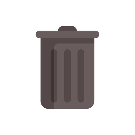 Simple gray trash can icon represents the concept of waste disposalのイラスト素材