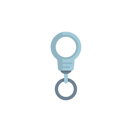 Small metal carabiner link locking using spring system, isolated illustrationのイラスト素材