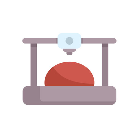 3d printer creating a red hemisphere layer by layer, showcasing additive manufacturing in action
