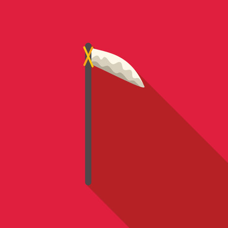 Scary grim reaper scythe casting long shadow, simple vector illustration in flat styleのイラスト素材