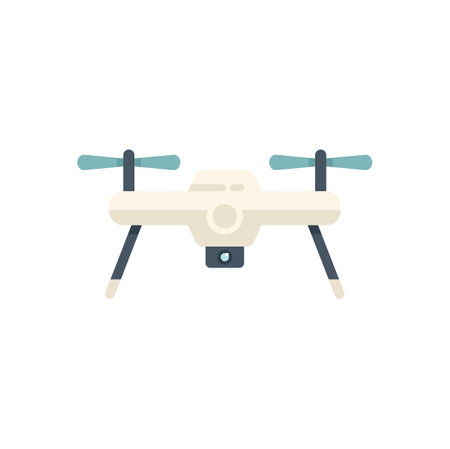 Modern camera drone taking pictures icon flat isolatedのイラスト素材