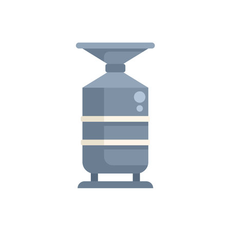 Industrial water heater tank storing hot water for heating system, modern boiler equipment vector illustration in flat styleのイラスト素材