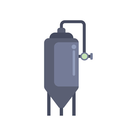 Industrial tank is holding liquid used in production process at modern factoryのイラスト素材