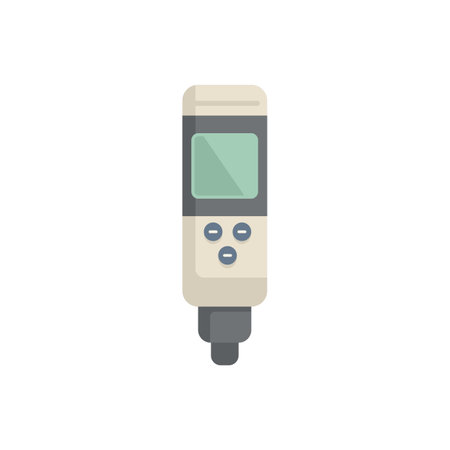 Digital ph meter is showing acidity and alkalinity on a white backgroundのイラスト素材