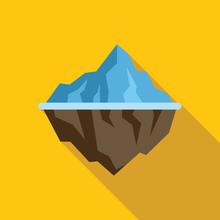 Iceberg floating with visible and hidden parts as a success, achievement and opportunity business concept iconのイラスト素材