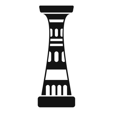 Black silhouette of an ancient greek column with elegant details, symbolizing classical architecture and historyのイラスト素材