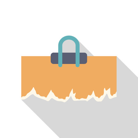 This vector illustration features a blank piece of ripped paper hanging with a paperclip, providing a perfect space for your message or designのイラスト素材