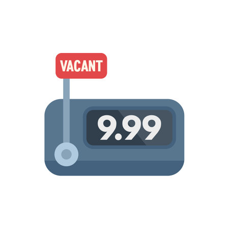 Vacant taxi meter showing price of a ride, icon in flat styleのイラスト素材