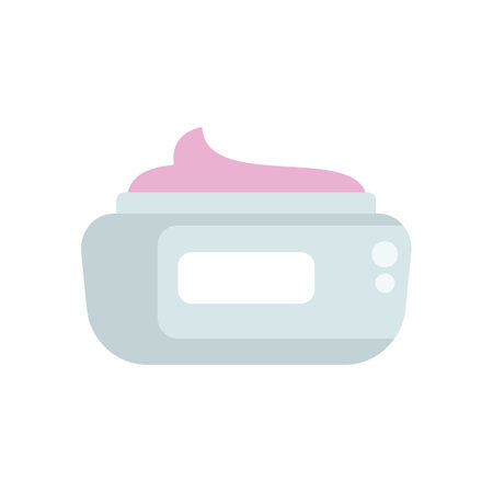 Opened container with a moisturizing cream for skin care routineのイラスト素材