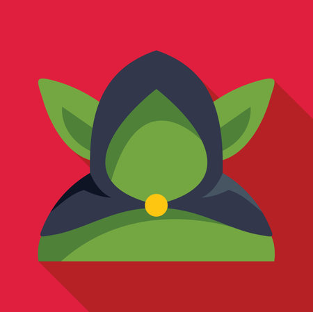 Illustration of a green goblin wearing a hood and cloak, perfect for fantasy and halloween projectsのイラスト素材