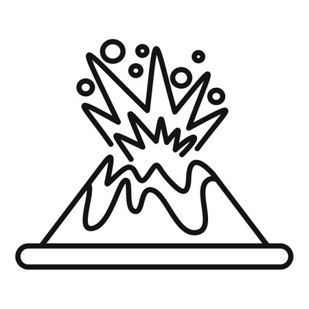 Volcano is erupting, spewing magma and smoke into the airのイラスト素材