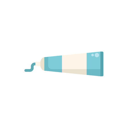 Tube of blue and white toothpaste squeezing out pasteのイラスト素材