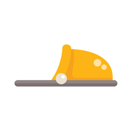 Yellow rubber slippers with hole for decoration representing summer footwearのイラスト素材