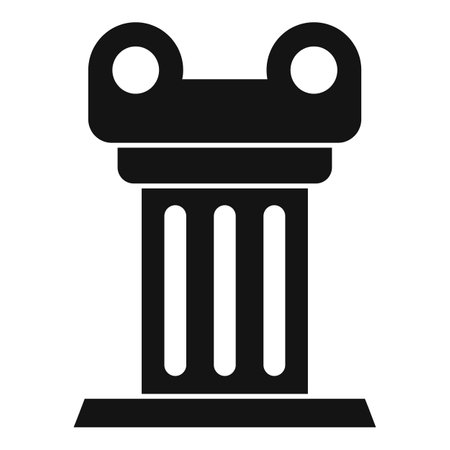 Simple vector icon of an antique column with a round capital standing on a base, isolated on a white backgroundのイラスト素材