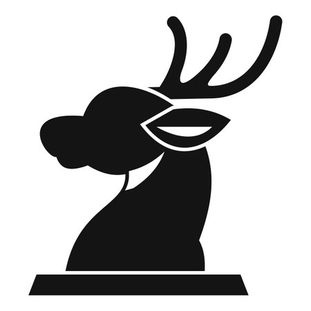 Minimalist vector illustration of a deer head, ideal for hunting or wildlife related designsのイラスト素材