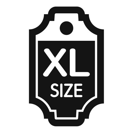 Black and white vector illustration of a tag showing xl size, for clothes or other itemsのイラスト素材