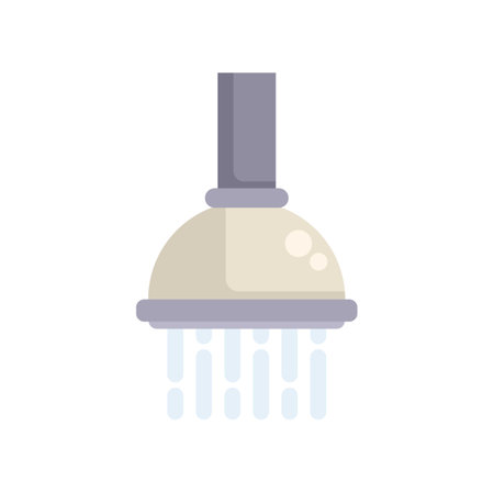 Shower head pouring water, perfect for representing bathroom hygiene conceptsのイラスト素材