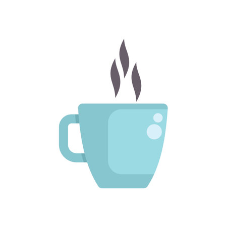 Simple vector illustration of a steaming cup of coffee or tea isolated on white backgroundのイラスト素材