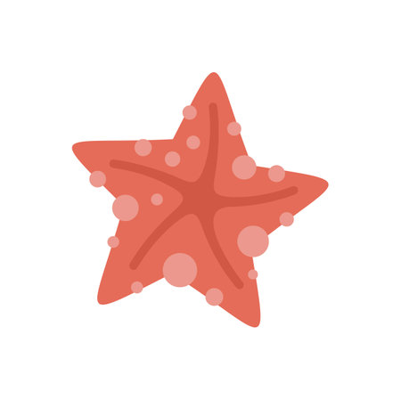 This simple vector illustration features a cartoon starfish with a whimsical polka dot patternのイラスト素材