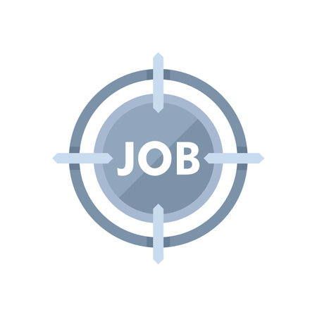 Targeting the right job opportunity concept with target sign and job textのイラスト素材