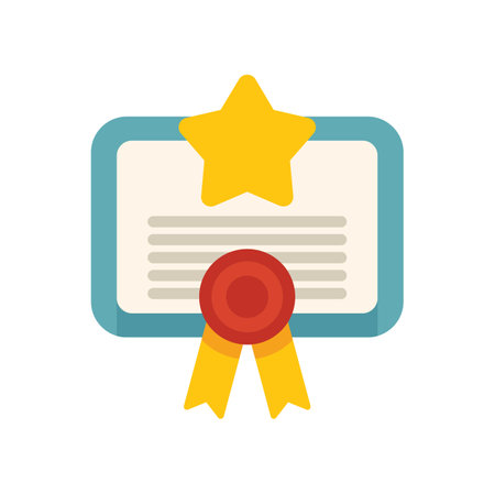 Diploma with a star and ribbon is showing successful graduation from a university or collegeのイラスト素材