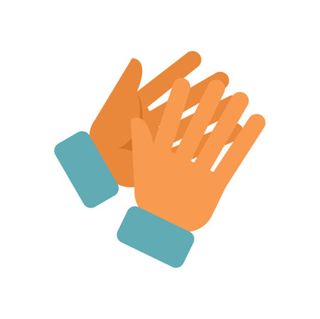 Two hands are clapping, showing approval and encouragement in a positive and supportive gestureのイラスト素材