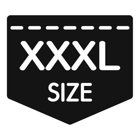 Black tag showing xxxl size for clothes, isolated on white backgroundのイラスト素材