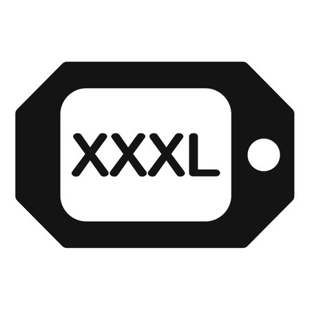 Simple vector icon of a clothing tag showing size as xxxl, isolated on a white backgroundのイラスト素材