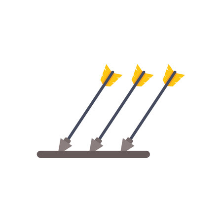 Three arrows are hitting a target, symbolizing success, achievement and precisionのイラスト素材