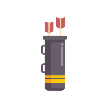 This vector illustration shows a quiver holding two arrows pointing upward on a white backgroundのイラスト素材