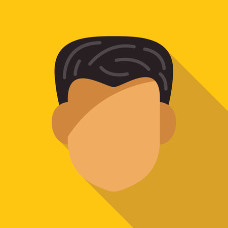 Faceless male avatar showing a minimalist portrait on a yellow backgroundのイラスト素材