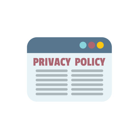 Website with privacy policy, displaying a document with information about data protectionのイラスト素材