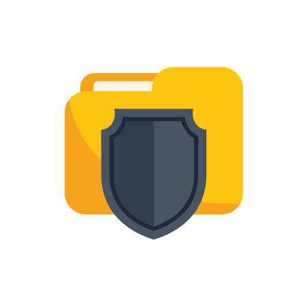 Shield is protecting a folder, providing safety and security for digital dataのイラスト素材